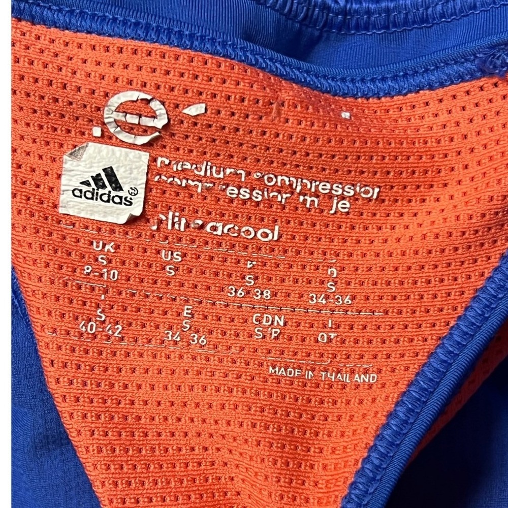 Adidas Sports Bra Size S Blue Climi Cool Racerback Medium Compression‎ Athletic - Picture 6 of 7